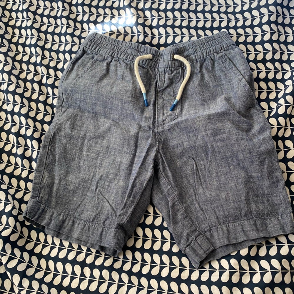 GAP Kids Blue Chambray Shorts with Drawstring